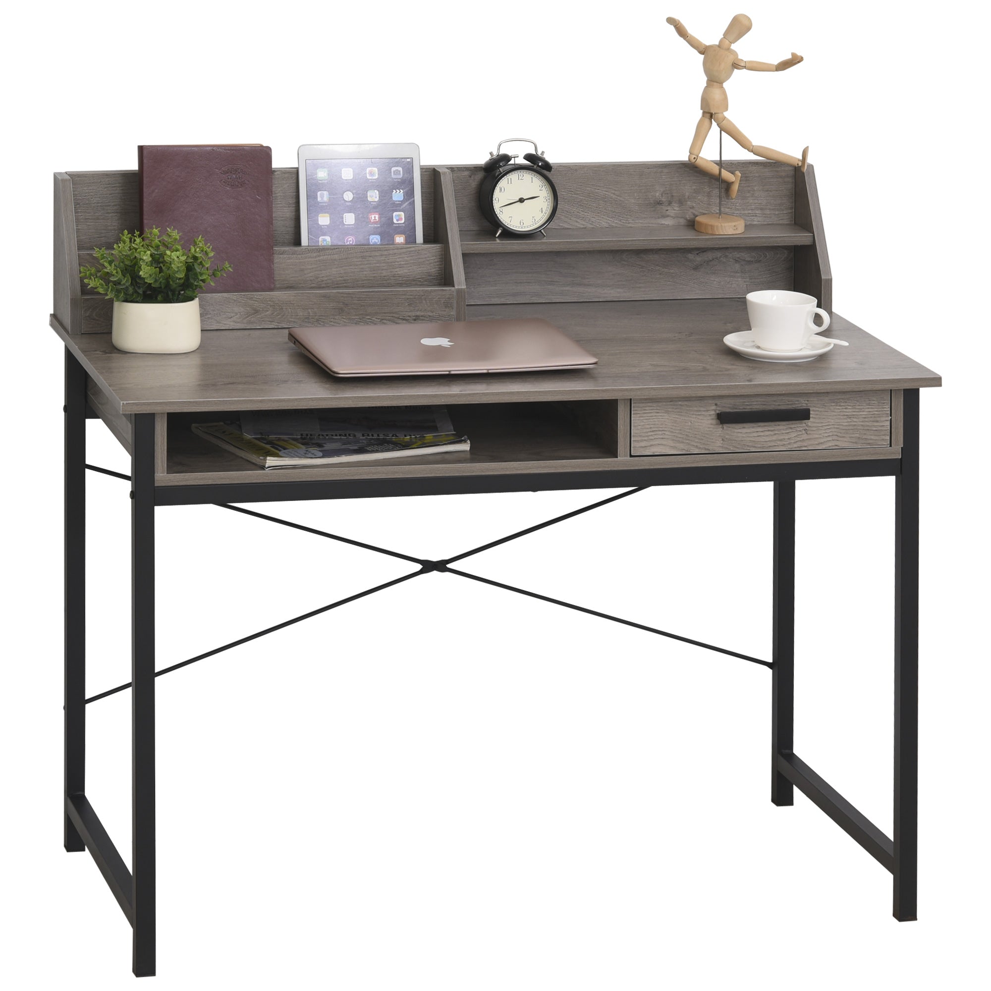 Nancy's Warrensburg Desk - Computer table - Storage space - Office table - Drawer - Industrial - MDF - Gray - Black