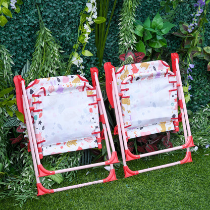 Nancy's Shoshoni Kinderzitgroep - Tuintafel - Klapstoelen - Met Parasol - Metaal - Rood