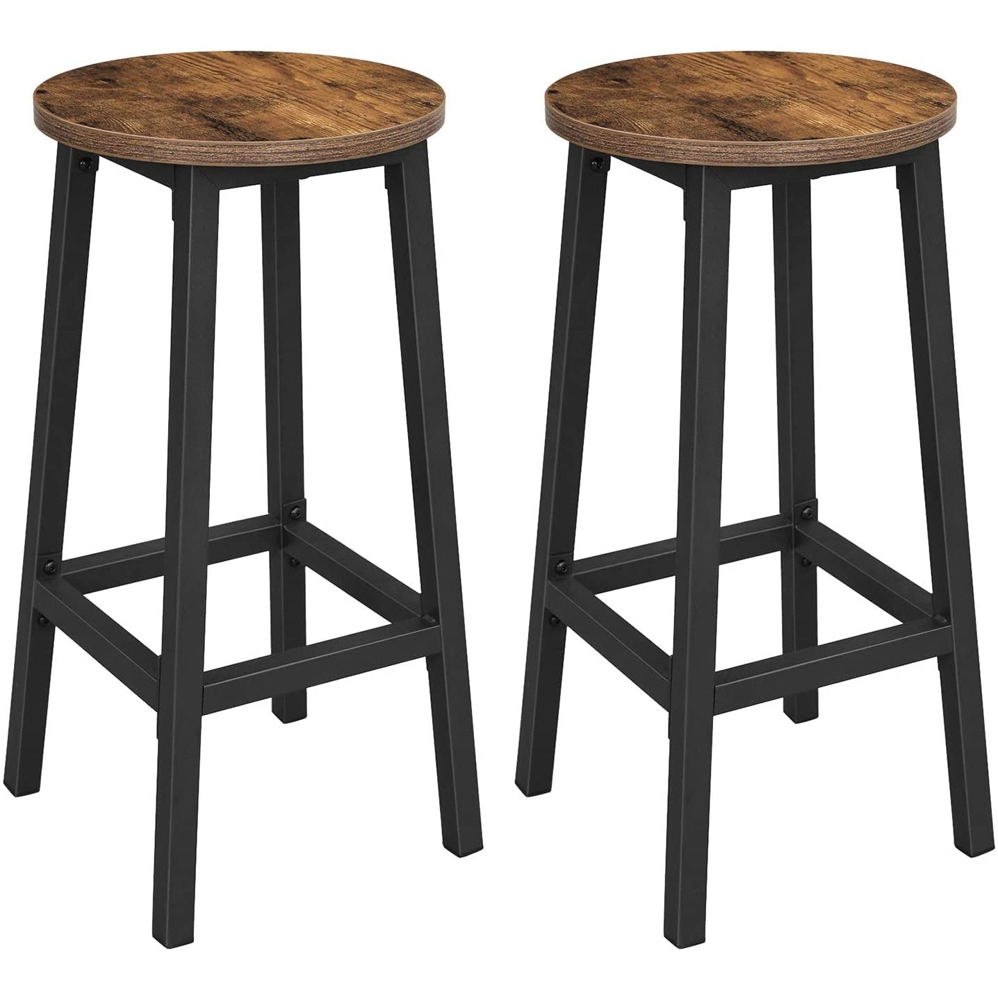 Nancy's Bar Stools 2 Pieces - Bar Chairs with Footrest - Bar Stool Industrial - Industrial - Stable - 32 x 65 cm (Ø x H)