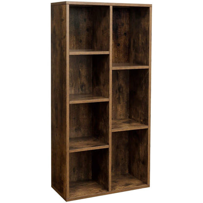 Nancy's Boekenkast - Opbergkast - 7 Vakken - Industrieel - Hout - Bruin - 50 x 24 x 106 cm