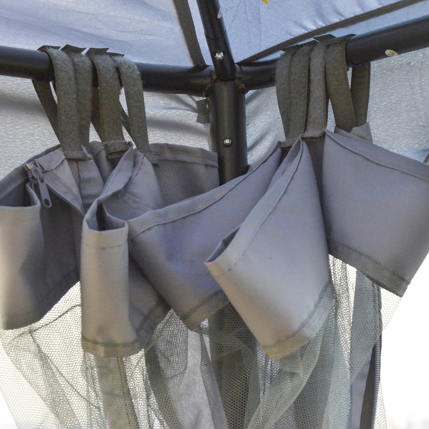 Nancy's Emmetsburg Tuinpaviljoen - Partytent - 4x Zijwanden - Polyester - Grijs -± 300 x 300 cm