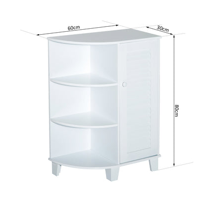 Nancy's Winchester Badkamerkast - Hoekkast - Badkamermeubel - 60 x 30 x 80 cm - Kleine Kast - MDF - Wit