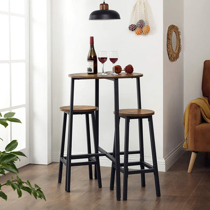Nancy's Bar Stools 2 Pieces - Bar Chairs with Footrest - Bar Stool Industrial - Industrial - Stable - 32 x 65 cm (Ø x H)