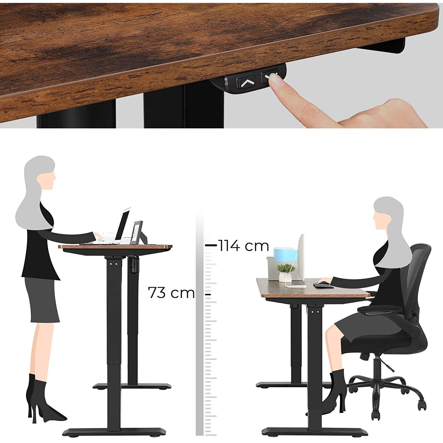 Nancy's Kingman Desk - Electrically Adjustable - Sit-Stand Table - Workplace - Industrial - 140 x 70 cm