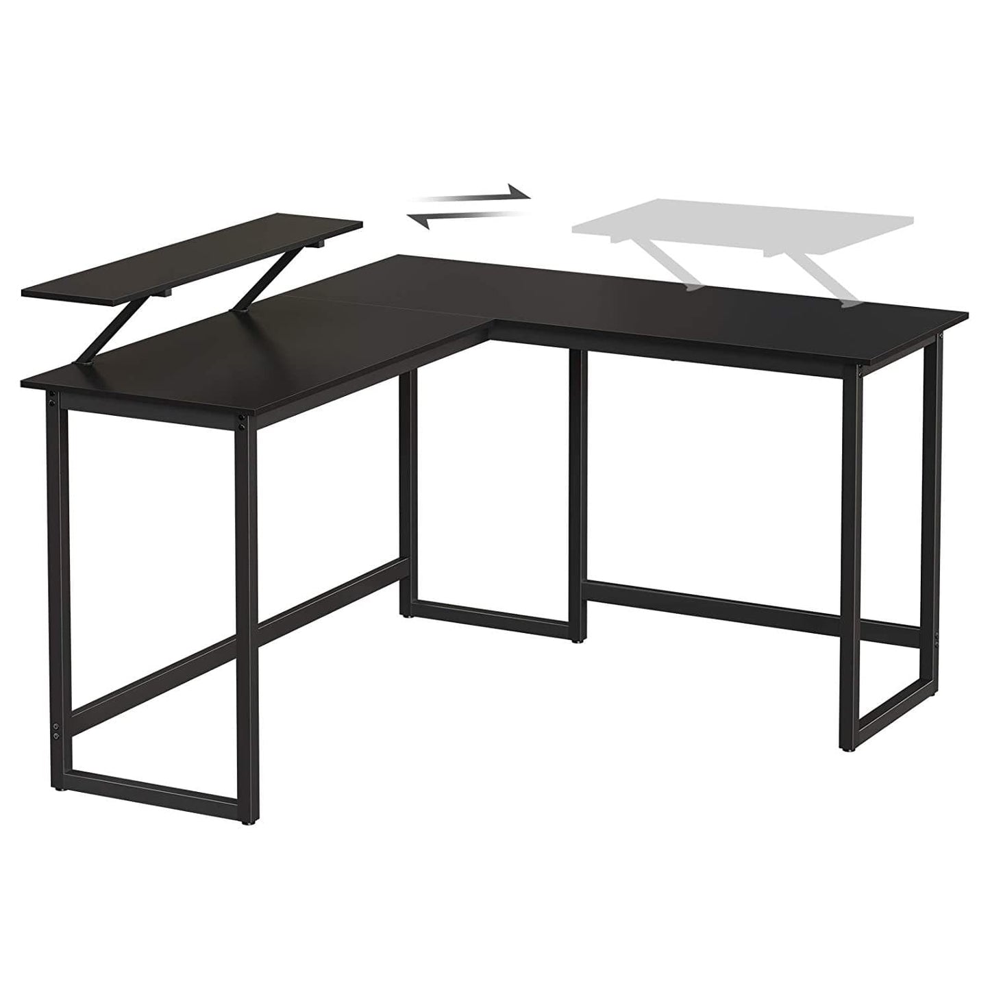 Nancy's Henderson Desk - Bureaux - Bureau d'angle - En forme de L - Industriel - Bois et métal - Noir - 140 x 130 x 76 cm