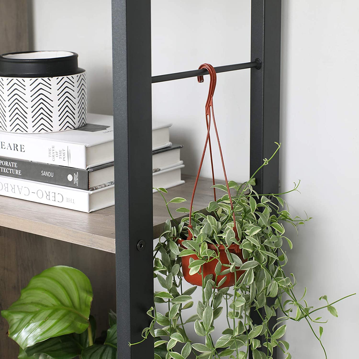 Nancy's Steve 2 Boekenkast - Wandkast - Opbergkast - Grijs / Zwart - ± 75 x 30 x 155 cm