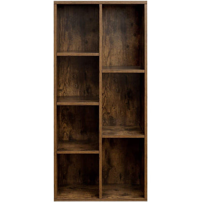 Nancy's Boekenkast - Opbergkast - 7 Vakken - Industrieel - Hout - Bruin - 50 x 24 x 106 cm