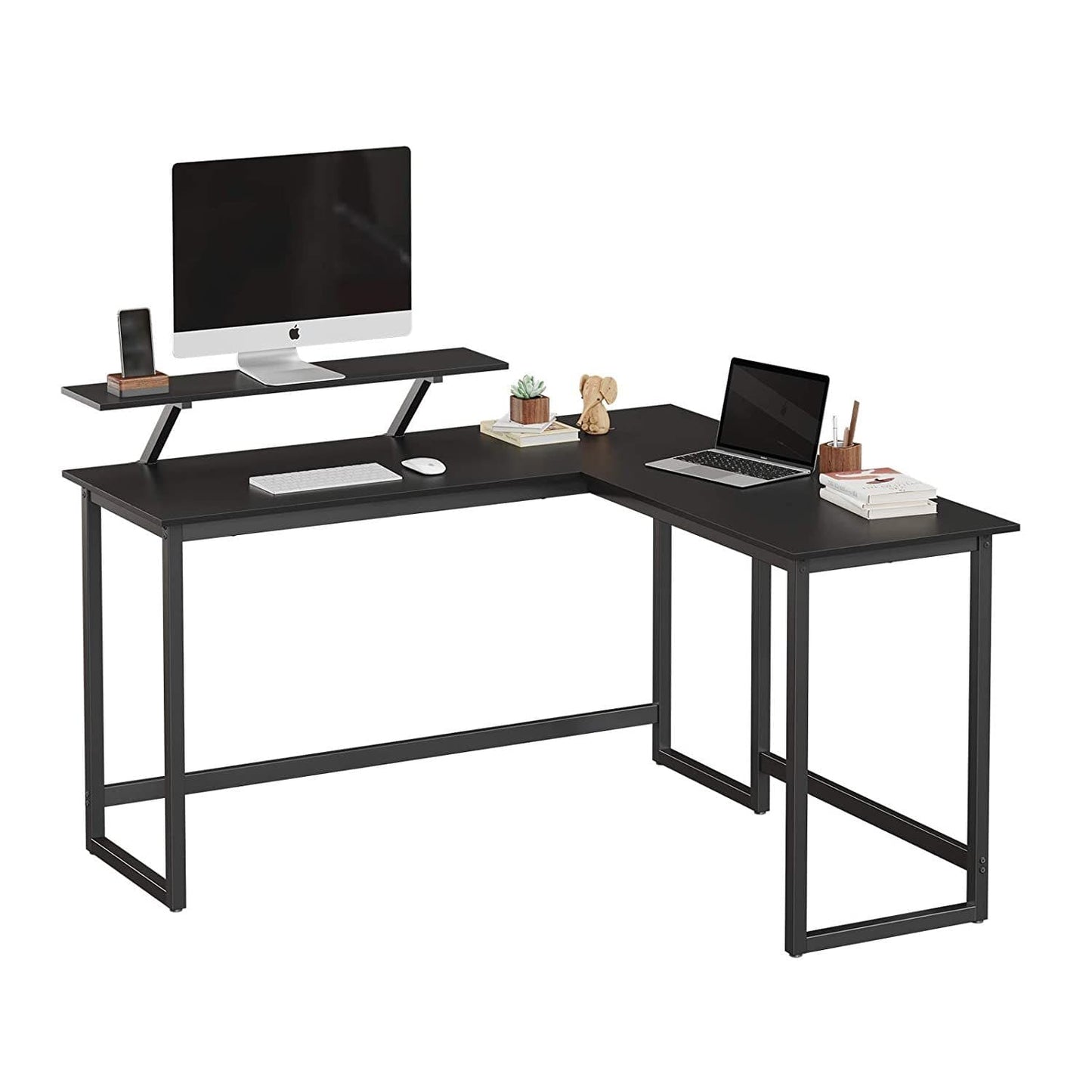 Nancy's Henderson Desk - Desks - Corner desk - L-Shaped - Industrial - Wood and Metal - Black - 140 x 130 x 76cm