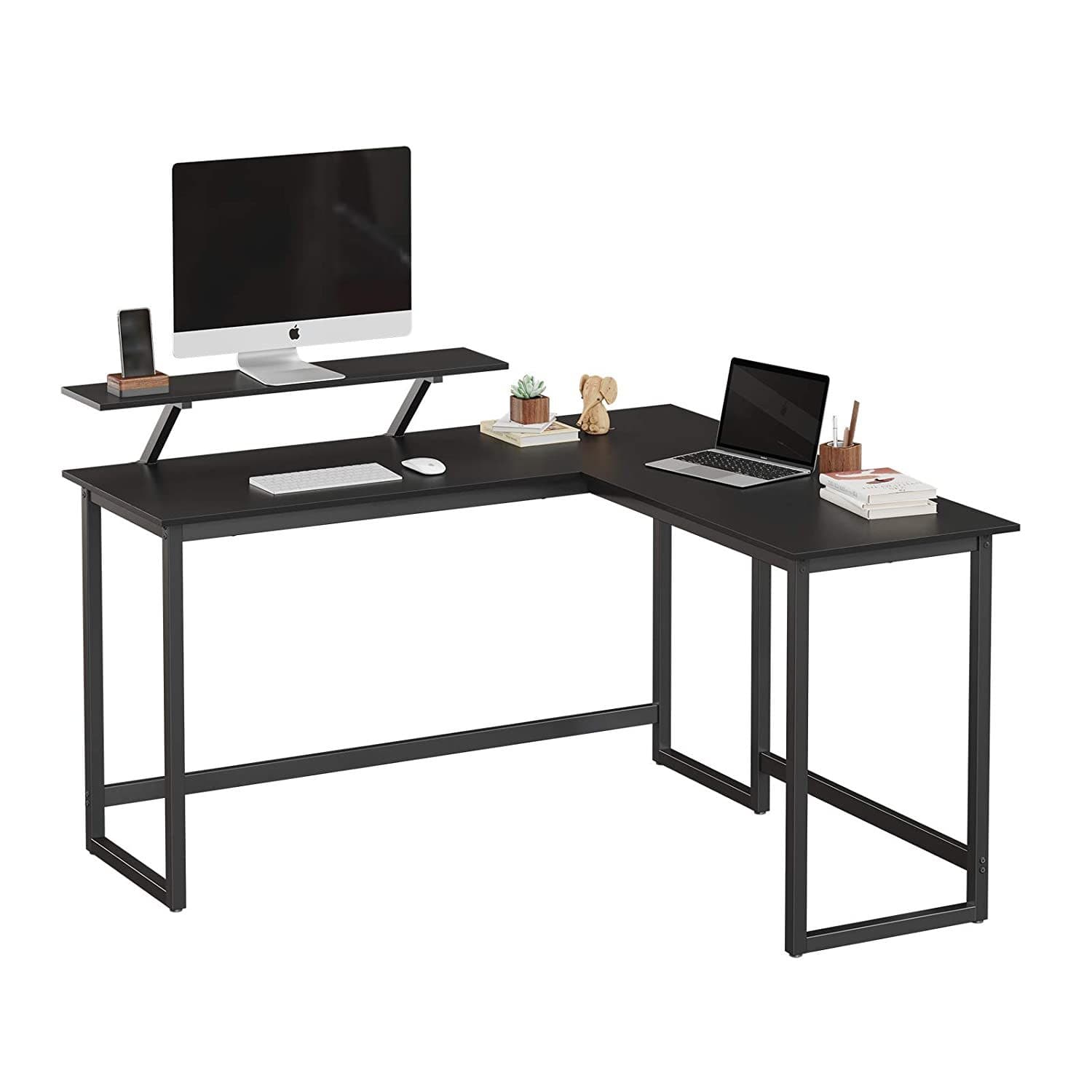 Nancy's Henderson Hoekbureau - Computertafel - Bureau - Zwart - ± 140 x 130 x 76 cm
