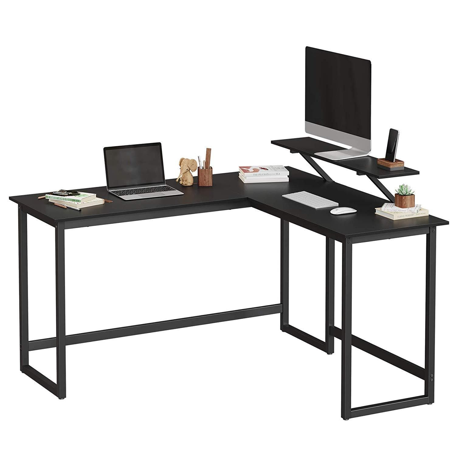 Nancy's Henderson Hoekbureau - Computertafel - Bureau - Zwart - ± 140 x 130 x 76 cm