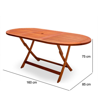 Table de jardin pliable Nancy's Wauseon - Tables pliantes - Table pliante - Bois d'acacia - 160 x 85 x 75 cm