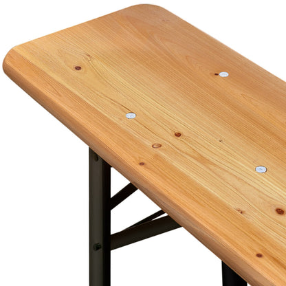 Nancy's Sabana Seca 3-delige Biertenten set - Biertenttafel - Opvouwbaar - Hout - Grote Tafel Met 2 Banken- Tuinmeubilair - 170 cm