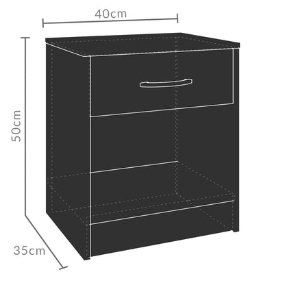 Nancy's Gulf Breeze Bedside table - Chest of drawers - Side table - MDF - Wengé Look - 50 x 40 x 35 cm