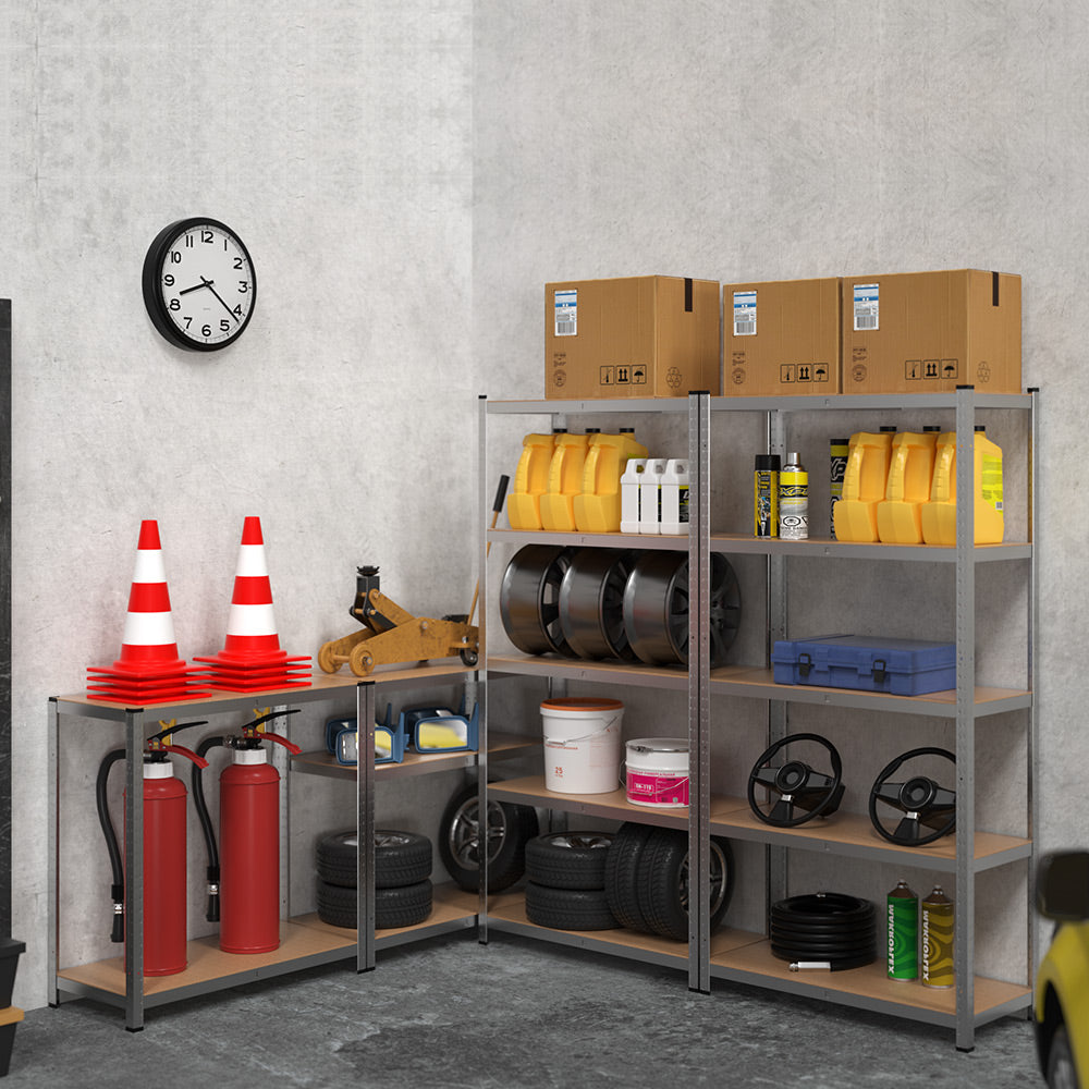 Nancy's Acton_V5 Opbergrek - Stellingkast - Met Legbord - Gegalvaniseerd Metaal - Legplanken - Opslagruimte - 170 x 75 x 30 cm
