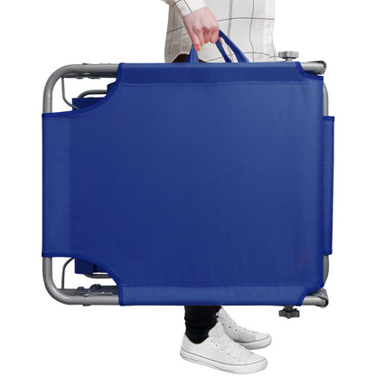 Nancy's Adel Ligstoel - Ligbed - Loungestoel - Tuinstoel - Relaxtoel - Opvouwbaar - Met Zonnekap - 195 x 60 x 30 cm