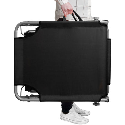 Nancy's Adel Ligstoel - Ligbed - Loungestoel - Tuinstoel - Relaxtoel - Opvouwbaar - Met Zonnekap - 195 x 60 x 30 cm