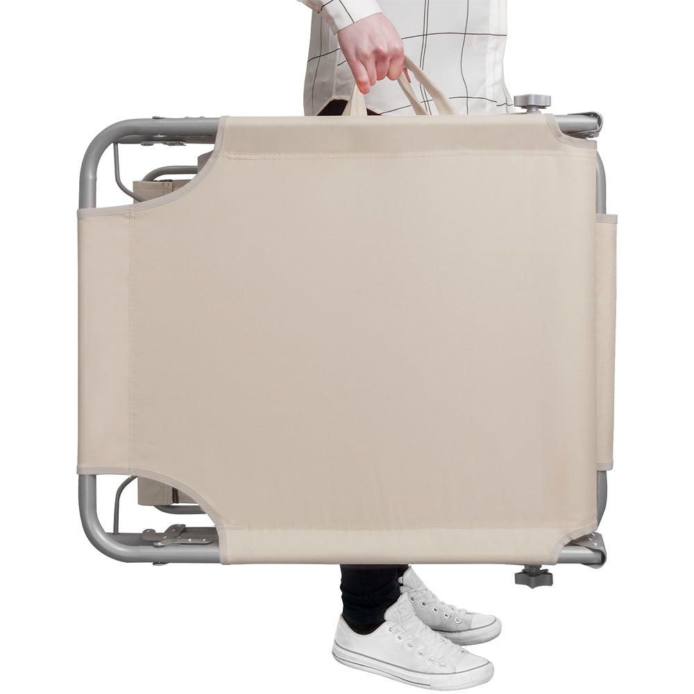 Nancy's Adel Ligstoel - Ligbed - Loungestoel - Tuinstoel - Relaxtoel - Opvouwbaar - Met Zonnekap - 195 x 60 x 30 cm