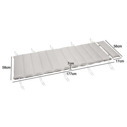 Nancy's Milltown Zitkussens - Saunabedkussen - Polyester - Waterafstotend - 177 x 58 x 7 cm
