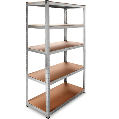 Nancy's Acton Opbergrek - Stellingkast - Met Legbord - Verzinkt metaal - Legplanken - Opslagruimte - Set Van 2 - 180 x 90 x 40 cm