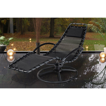 Nancy's Ancient Oaks Relaxligstoel - Lounger - Relax-Ligbed - Met Schommelfunctie - 191 x 77 x 82 cm