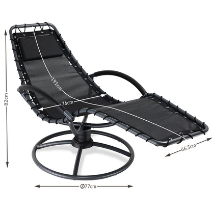 Nancy's Ancient Oaks Relaxligstoel - Lounger - Relax-Ligbed - Met Schommelfunctie - 191 x 77 x 82 cm