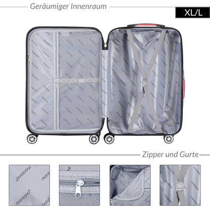 Nancy's Union Grove Koffer - Reiskoffer - Hardcase - Extra Riemen - Praktisch Netvak - Met TSA-Cijferslot - 76 x 51 x 30 cm