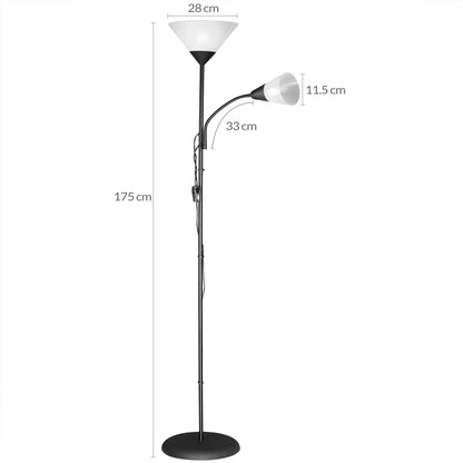 Nancy's Westmere Vloerlamp zwart - Staande Lamp - Woonkamerlampen - Vloerlampen - 28 x 175 cm