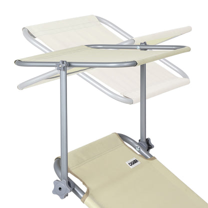 Nancy's Adel Ligstoel - Ligbed - Loungestoel - Tuinstoel - Relaxtoel - Opvouwbaar - Met Zonnekap - 195 x 60 x 30 cm