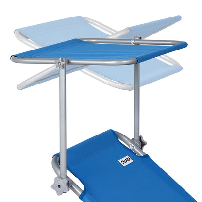 Nancy's Adel Ligstoel - Ligbed - Loungestoel - Tuinstoel - Relaxtoel - Opvouwbaar - Met Zonnekap - 195 x 60 x 30 cm