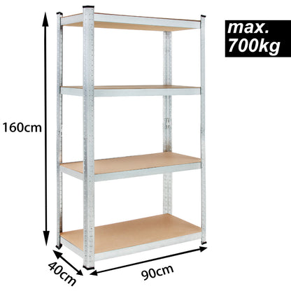 Nancy's Acton_V2 Stellingkasten - Opbergrekken - Met Legbord - Gegalvaniseerd Metaal - Legplanken - Opslagruimte - Set Van 2 - 160 x 90 x 40 cm