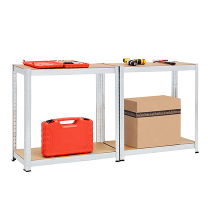 Nancy's Acton_V2 Stellingkasten - Opbergrekken - Met Legbord - Gegalvaniseerd Metaal - Legplanken - Opslagruimte - Set Van 2 - 160 x 90 x 40 cm