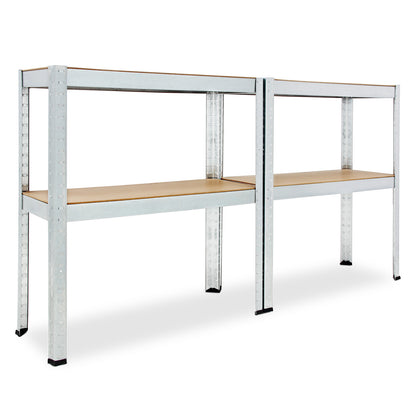 Nancy's Acton_V2 Stellingkasten - Opbergrekken - Met Legbord - Gegalvaniseerd Metaal - Legplanken - Opslagruimte - Set Van 2 - 160 x 90 x 40 cm