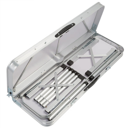 Nancy's Meridianville Campingzitgroep - Tuintafel - Eettafel - Tuinbanken - Opvouwbaar - Opklapbaar - Aluminium - MDF