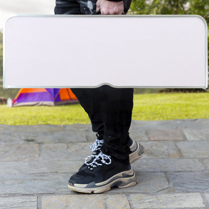 Nancy's Meridianville Campingzitgroep - Tuintafel - Eettafel - Tuinbanken - Opvouwbaar - Opklapbaar - Aluminium - MDF