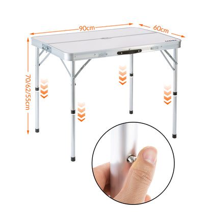 Nancy's Meridianville Campingzitgroep - Tuintafel - Eettafel - Tuinbanken - Opvouwbaar - Opklapbaar - Aluminium - MDF