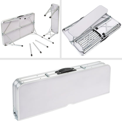 Nancy's Meridianville Campingzitgroep - Tuintafel - Eettafel - Tuinbanken - Opvouwbaar - Opklapbaar - Aluminium - MDF