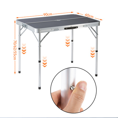 Nancy's Meridianville Campingzitgroep - Tuintafel - Eettafel - Tuinbanken - Opvouwbaar - Opklapbaar - Aluminium - MDF