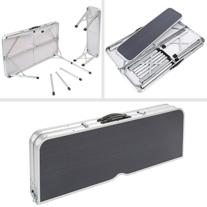 Nancy's Meridianville Campingzitgroep - Tuintafel - Eettafel - Tuinbanken - Opvouwbaar - Opklapbaar - Aluminium - MDF