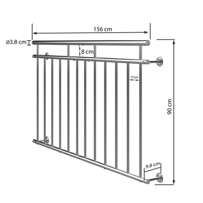 Nancy's Nibley Balkonleuning - Raambalustrade - Traliewerk - Reling - 90 x 156 cm