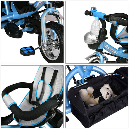Nancy's Alta Sierra Kinderdriewieler - Kinderwagen - Driewieler - Multifunctioneel - Opvouwbare Zonnekap - Modern - Blauw
