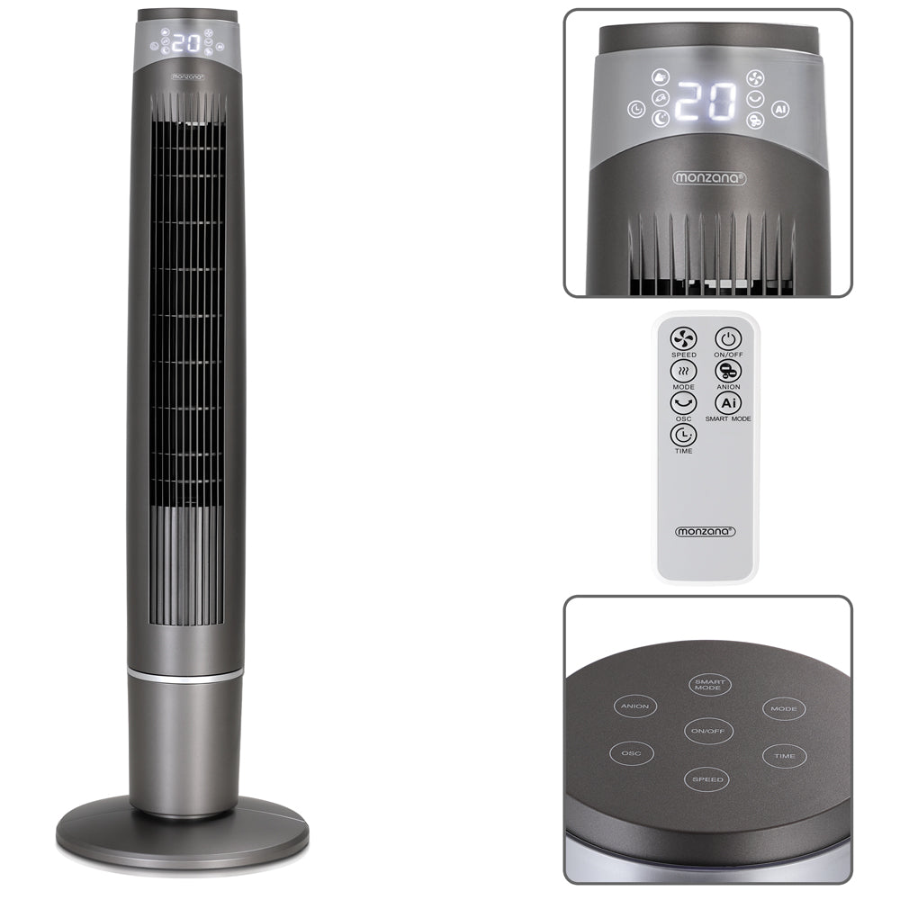 Nancy's Corbin Tower Fan - Fan - With Remote Control - 6 Speed ​​Levels - Touchscreen