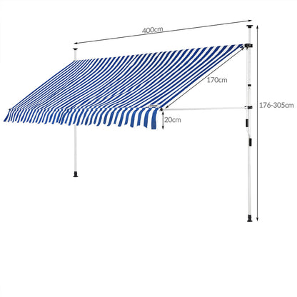 Nancy's Old Forge Luifel - Zonnekap - Staal/Polyester - Zonwering - Handslinger - 180 x 400 cm