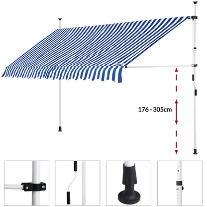 Nancy's Old Forge Luifel - Zonnekap - Staal/Polyester - Zonwering - Handslinger - 180 x 400 cm