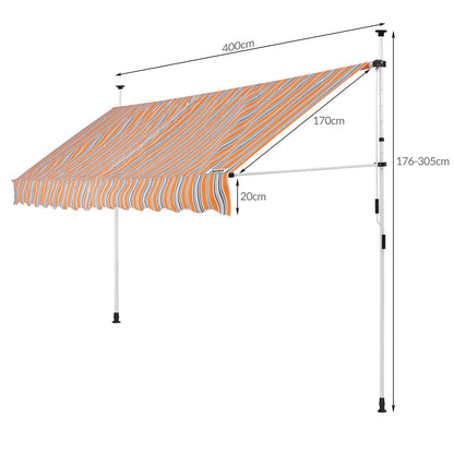 Nancy's Old Forge Luifel - Zonnekap - Staal/Polyester - Zonwering - Handslinger - 180 x 400 cm