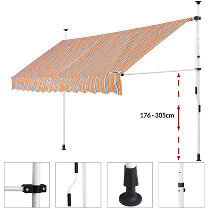 Nancy's Old Forge Luifel - Zonnekap - Staal/Polyester - Zonwering - Handslinger - 180 x 400 cm