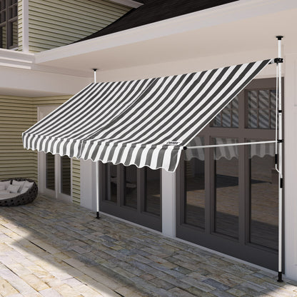 Nancy's Old Forge Luifel - Zonnekap - Staal/Polyester - Zonwering - Handslinger - 180 x 400 cm