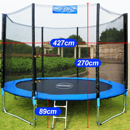 Trampoline Etowah de Nancy - Avec filet de sécurité - Extérieur - Jouets d'extérieur - Ø 427 cm