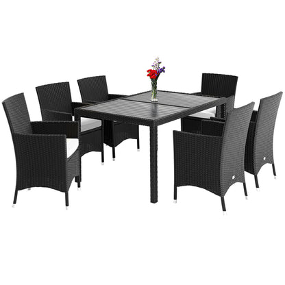 Nancy's Waupaca Zitset - Tuin - Terras - Zitgroep - Polyrotan - 13-delig - Zwart