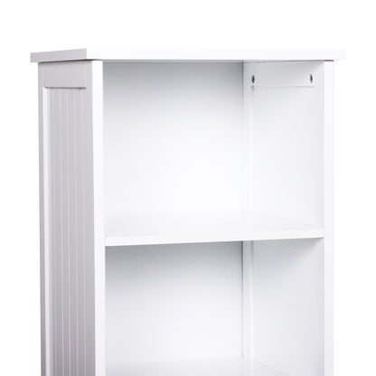 Nancy's Portsmouth Badkamerkast - Dressoir - Badkamermeubel - Staande Kast - Hoge Kast - 3 Planken - 1 Deur - 40 x 38 x 160 cm - Hout - Wit
