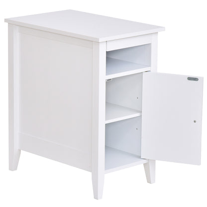 Nancy's Euclid Nachtkastje - Bijzettafel - Salontafel - Openslaande Deur - Opbergvak - 36 x 55 x 64 cm -Wit - MDF - Wit